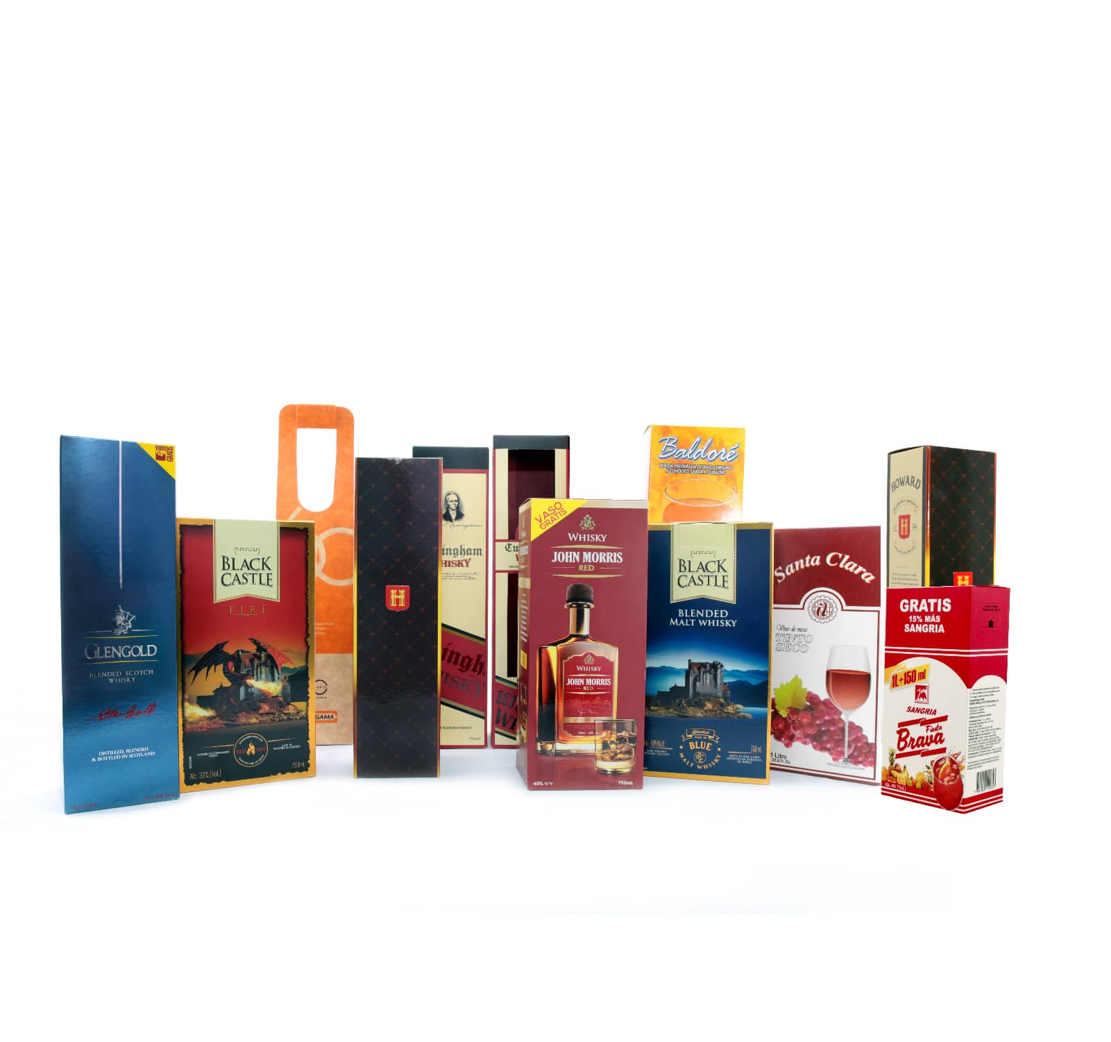 Licores cajas bebidas y licores
